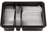 Dixie® Heavy-Weight Polystyrene Plastic Fork, Knive, & Teaspoon Keeper by GP PRO, Clear, 180/Pack