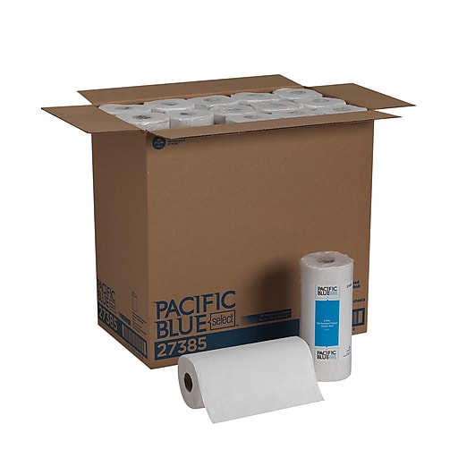 Pacific Blue Select, 2-Ply Perforated Roll Towel by GP PRO, White, (27385), 85 Sheets Per Roll, 30 Rolls Per Case ***Backordered until April 7th***
