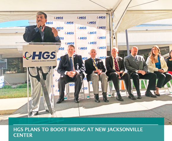 HGS PLANS TO BOOST HIRING AT NEW JACKSONVILLE CENTER