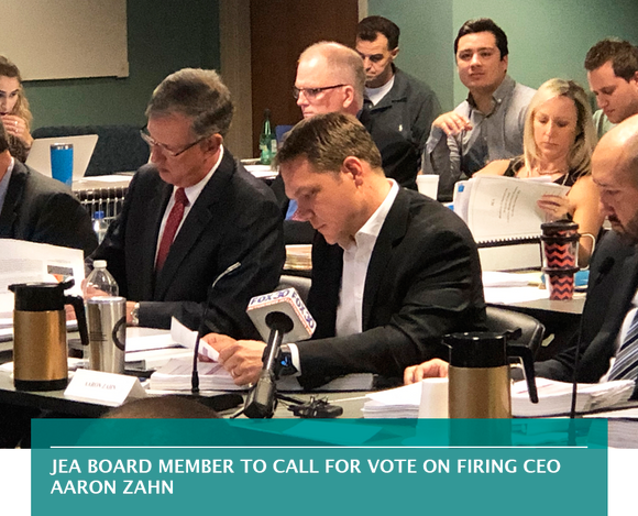 JEA board member to call for vote on firing CEO Aaron Zahn