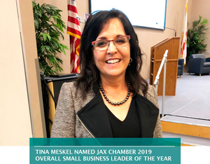 TINA MESKEL NAMED JAX CHAMBER 2019 OVERALL SMALL BUSINESS LEADER OF THE YEAR
