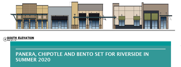 Panera, Chipotle and Bento set for Riverside in summer 2020