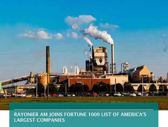 Rayonier AM joins Fortune 1000 list of America's largest companies