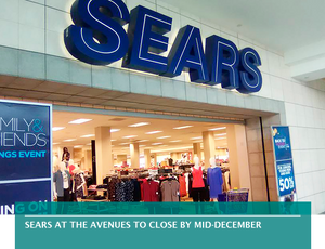 Sears at The Avenues to close by mid-December