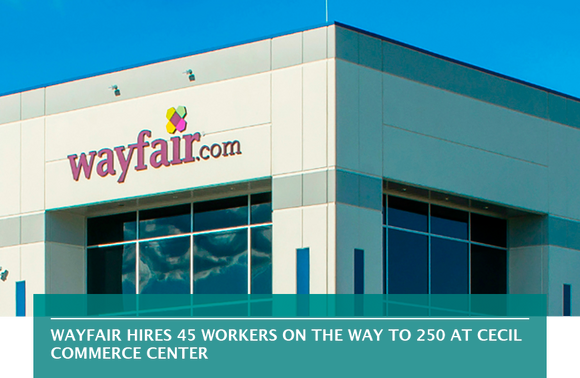 Wayfair hires 45 workers on the way to 250 at Cecil Commerce Center