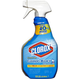 Clorox Clean-Up Cleaner Plus Bleach Surface Spray, Spray, 0.25 gal (32 fl oz), Fresh ScentBottle, 1 Each, Clear