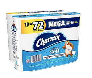 Charmin Ultra Soft Mega 2-Ply Standard Toilet Paper, White, 284 Sheets/Roll, 18 Rolls/Pack (99862) ***Backordered until April 15th***