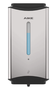 AIKE Commercial Wall Mount Automatic Liquid Soap Dispenser Polished Stainless Steel 1100ml Large Capacity