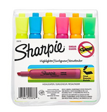 Sharpie® Accent® Tank Highlighters, Chisel Tip, Assorted Colors, 6/pk (25076)