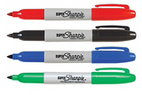 Sharpie® Super Permanent Marker, Fine point, Assorted Colors, 4/pk (33074)