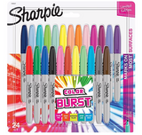 Sharpie® Electro Pop Limited Edition Permanent Markers, Fine Point, Assorted Colors, 24/Pack