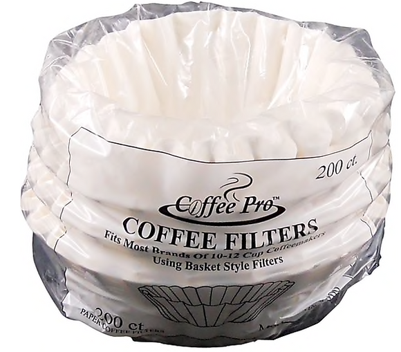 Coffee Pro® Basket Style Coffee Filters, 10-12 Cups, 200/Pk