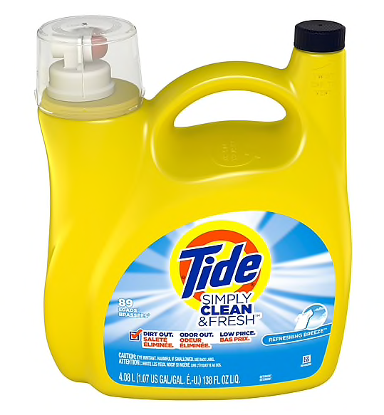Tide Simply Clean and Fresh Refreshing Breeze Liquid Laundry Detergent 89 Loads, 138 Fl Oz