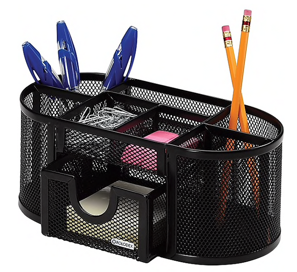 Rolodex® Black Mesh Desk Accessories, Pencil and Pen Cup Holder (1746466)