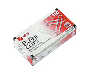 ACCO® Economy Jumbo Paper Clips, Smooth, Jumbo, 100/Box