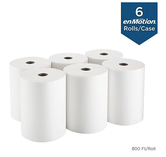 Tork Universal Hand Towel Roll H71, Large Paper Towel Roll 7171400, 100% Recycled, Basic Quality, 1-Ply, Natural/White - 6 Rolls x 800 ft