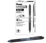 Pentel® EnerGel-X™ Retractable Roller Gel Pens, Medium Point, Black Ink, 24/Pack (BL107ASW2)