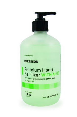 NEW! McKesson Premium Hand Sanitizer with Aloe 18 oz. Gel Pump Bottle -6 PACK