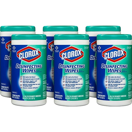 Clorox® Disinfecting Wipes, Fresh Scent, 75 Count Canister, 6 Canister/Case
